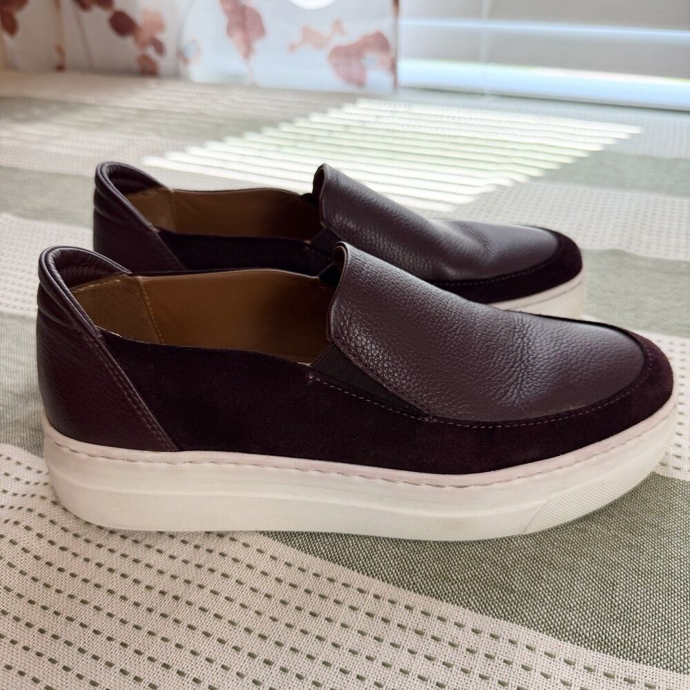 M. Gemi Luciana Slip On Platform Loafer Burgundy Red Leather Suede Women’s 7.5